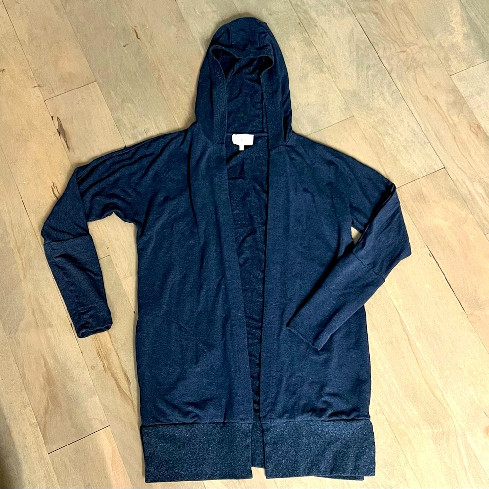 NWOT Soma Wknd long soft wrap w/ hood XS S - NAVY BLUE